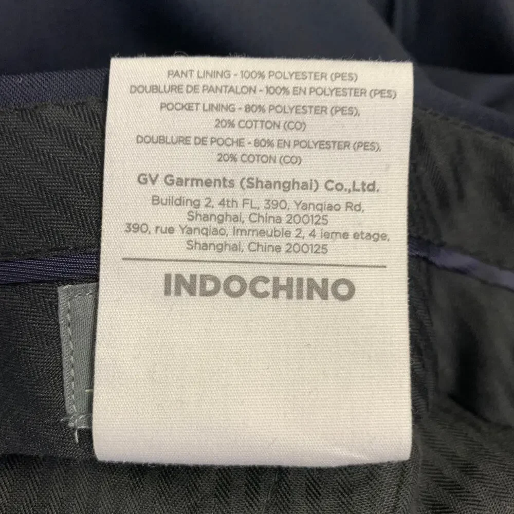 INDOCHINO Size 38 Navy Black Contrast Trim Wool Cashmere Tuxedo